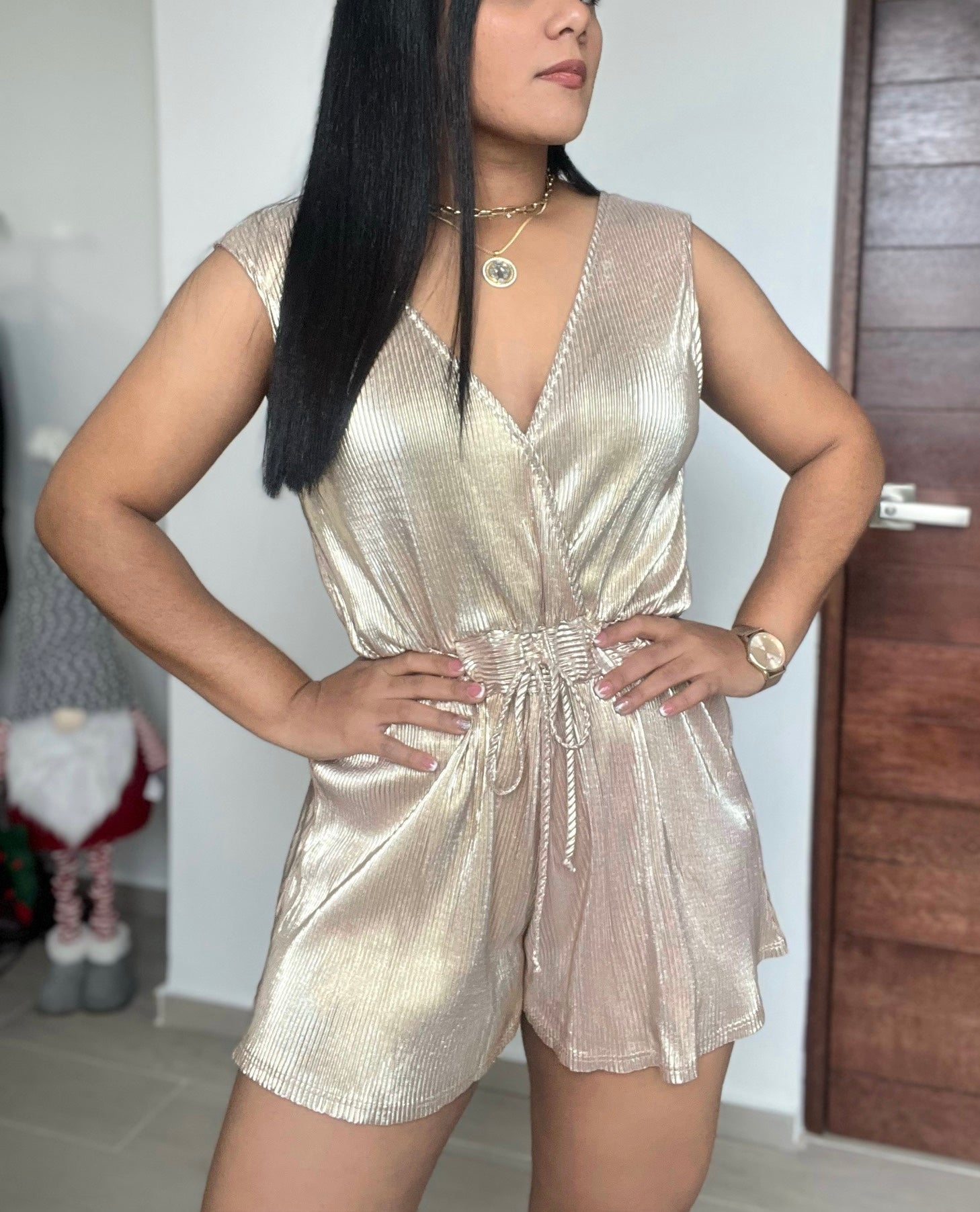 Metallic cheap gold romper