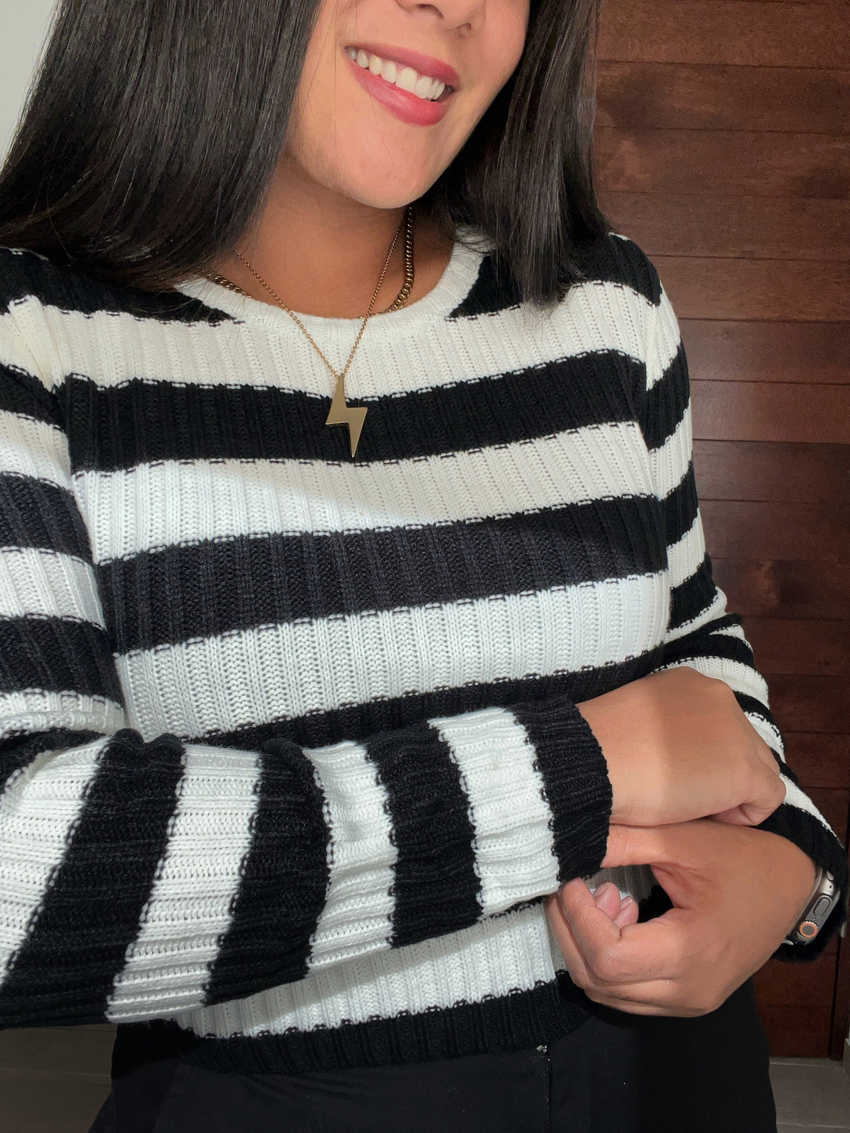 Black and white stripes sweater