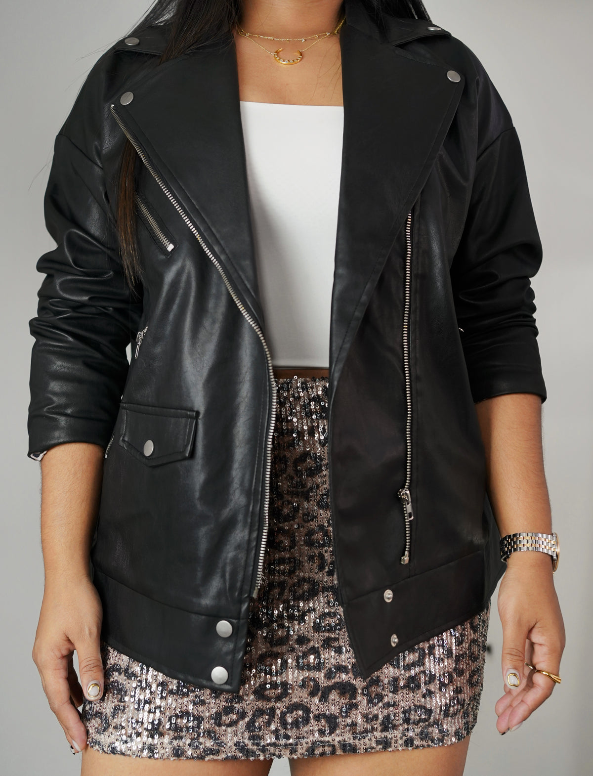 Samantha faux leather jacket