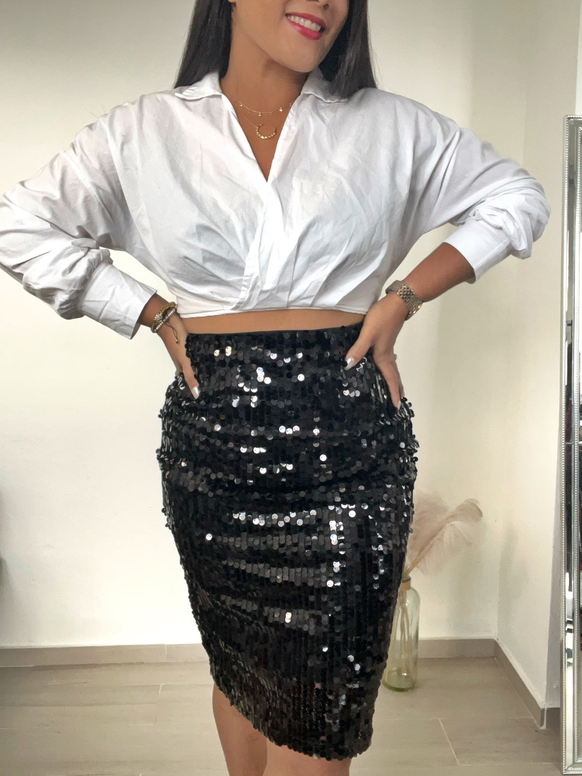 Black Sequin skirt